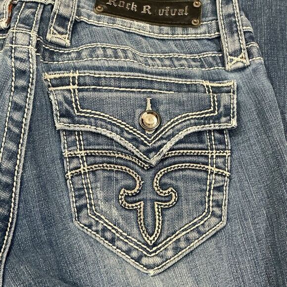 Rock Revival Distressed Celine Boot Medium Wash Jeans - Picture 12 of 12